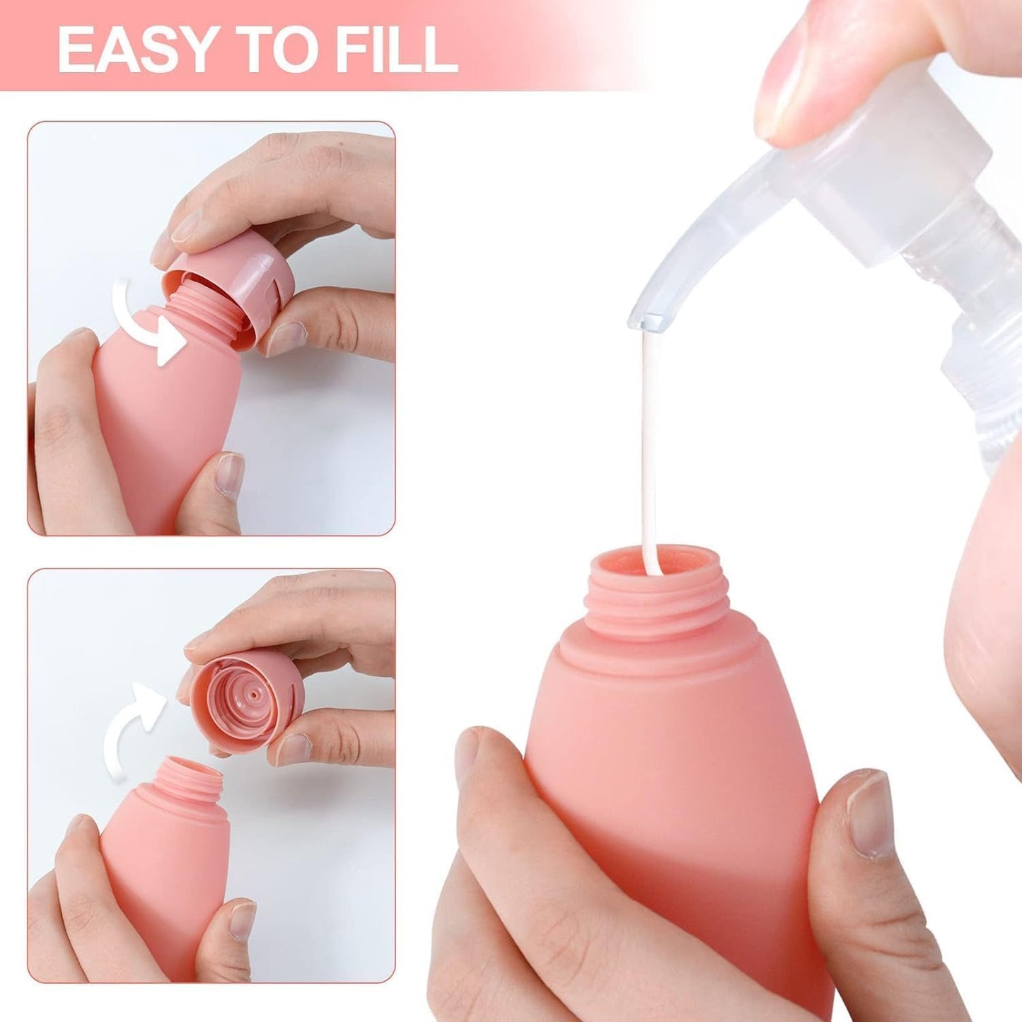 Travel Bottles for Toiletries – 3-Pack Leakproof Mini Set for bottle Lotion, Shampoo & More