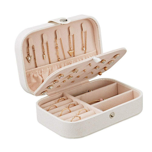 Travel Jewelry Box – Double-Layer Organizer Case for Rings, Earrings & Necklaces | Ziffle